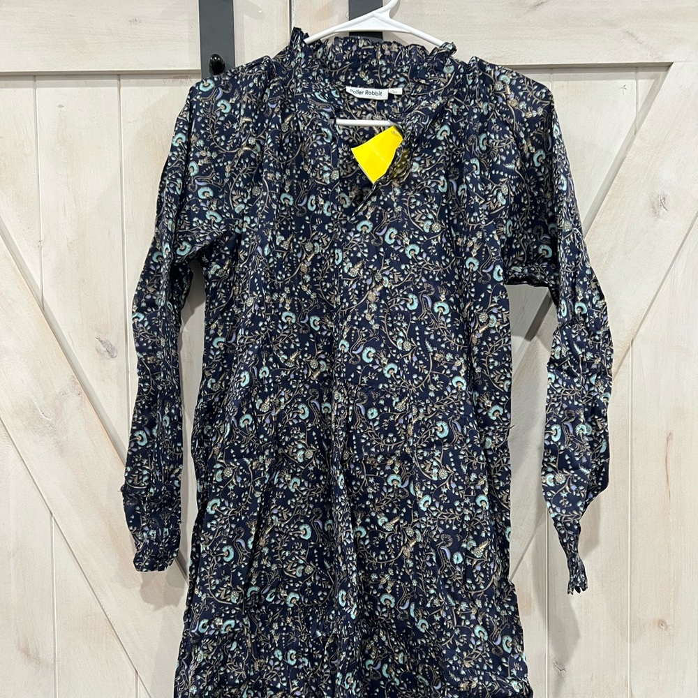 Roller rabbit XS blue floral dress. NWT.
